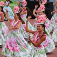 women in colourful dresses dancing at Madeira-Island-Flower-Festival