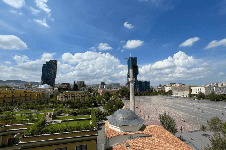 view of city centre of tirana albania