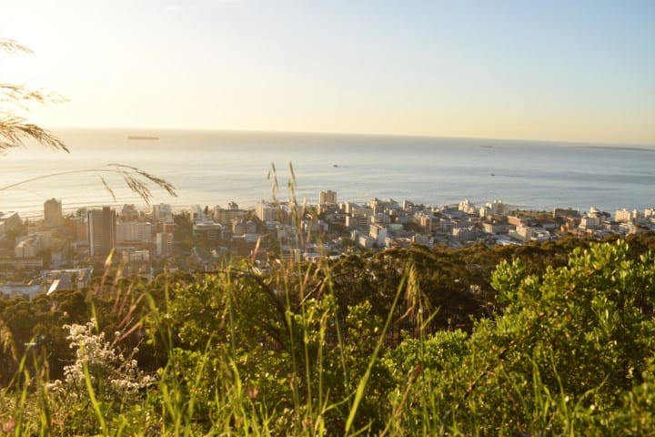 A view of central Cape Town from Signal Hill, South Africa, one of the cheapest countries for digital nomads