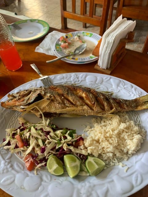 whole fish on a plate n mexico